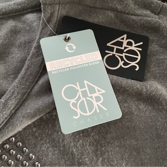 NWT CHASER Bliss Super Soft Silver Skull Knit Long Sleeve Pullover Top Grey S - Picture 4 of 7